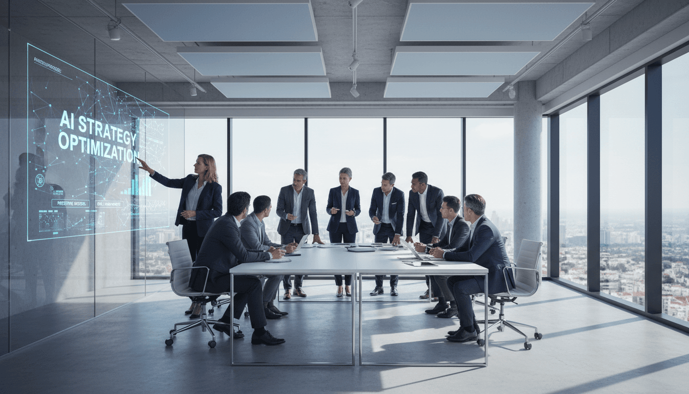 AI consultant working with business team on strategy implementation